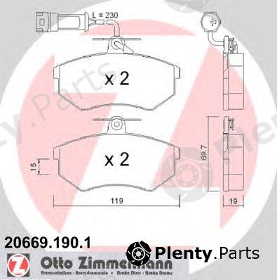  ZIMMERMANN part 206691901 Brake Pad Set, disc brake