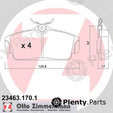  ZIMMERMANN part 23463.170.1 (234631701) Brake Pad Set, disc brake