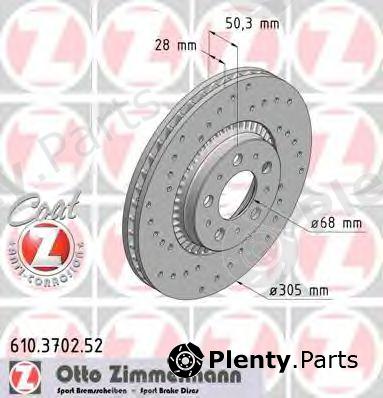  ZIMMERMANN part 610.3702.52 (610370252) Brake Disc