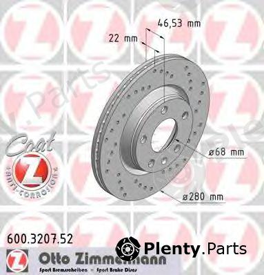  ZIMMERMANN part 600320752 Brake Disc