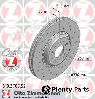  ZIMMERMANN part 610.3707.52 (610370752) Brake Disc
