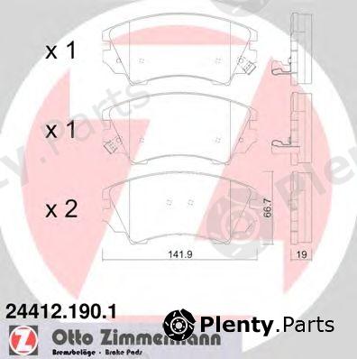  ZIMMERMANN part 24412.190.1 (244121901) Brake Pad Set, disc brake