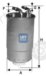  UFI part 24ONE02 Fuel filter