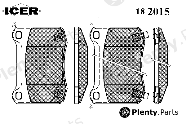  ICER part 182015 Brake Pad Set, disc brake