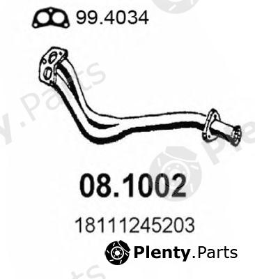  ASSO part 08.1002 (081002) Exhaust Pipe