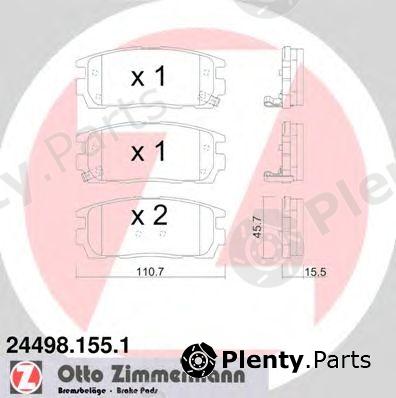  ZIMMERMANN part 24498.155.1 (244981551) Brake Pad Set, disc brake