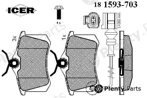  ICER part 181593-703 (181593703) Brake Pad Set, disc brake