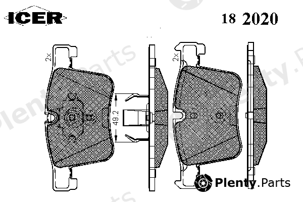  ICER part 182020 Brake Pad Set, disc brake