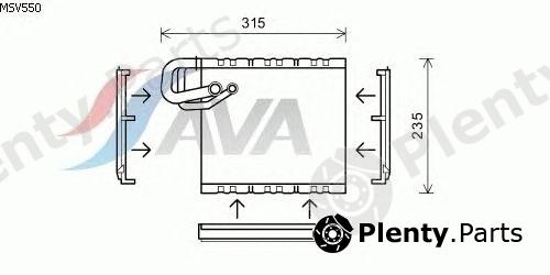 AVA QUALITY COOLING part MSV550 Evaporator, air conditioning