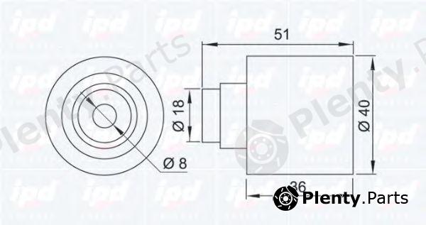  IPD part 15-0855 (150855) Deflection/Guide Pulley, timing belt