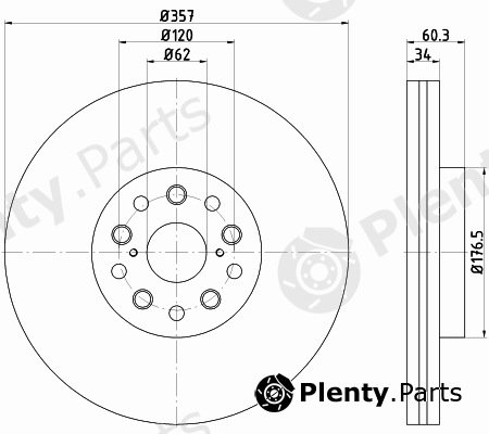  TEXTAR part 92224303 Brake Disc