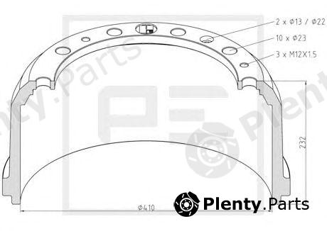  PE Automotive part 036.414-00A (03641400A) Brake Drum