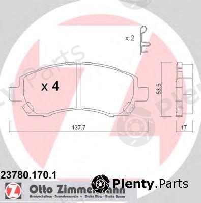  ZIMMERMANN part 23780.170.1 (237801701) Brake Pad Set, disc brake
