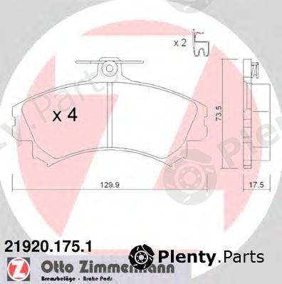  ZIMMERMANN part 21920.175.1 (219201751) Brake Pad Set, disc brake