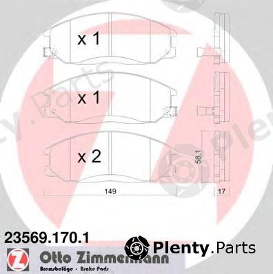  ZIMMERMANN part 235691701 Brake Pad Set, disc brake