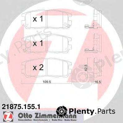  ZIMMERMANN part 21875.155.1 (218751551) Brake Pad Set, disc brake