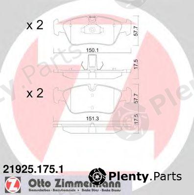  ZIMMERMANN part 219251751 Brake Pad Set, disc brake