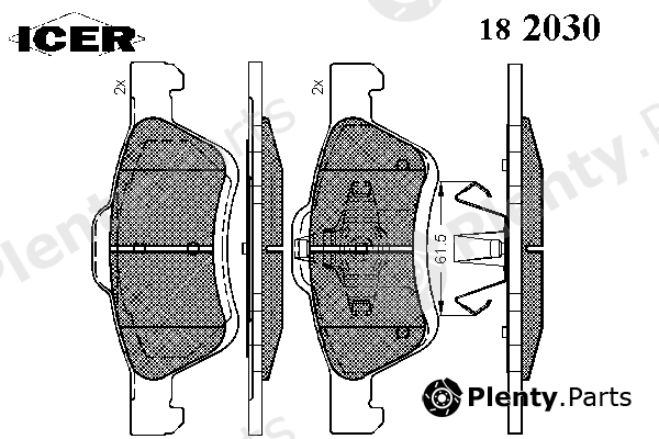  ICER part 182030 Brake Pad Set, disc brake