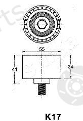  ASHIKA part 45-0K-017 (450K017) Tensioner, timing belt
