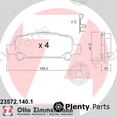  ZIMMERMANN part 23572.140.1 (235721401) Brake Pad Set, disc brake