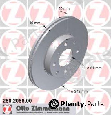  ZIMMERMANN part 280208800 Brake Disc