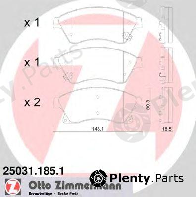  ZIMMERMANN part 25031.185.1 (250311851) Brake Pad Set, disc brake