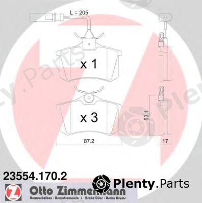  ZIMMERMANN part 23554.170.2 (235541702) Brake Pad Set, disc brake