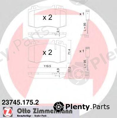  ZIMMERMANN part 23745.175.2 (237451752) Brake Pad Set, disc brake