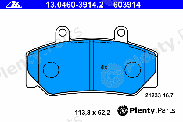  ATE part 13.0460-3914.2 (13046039142) Brake Pad Set, disc brake