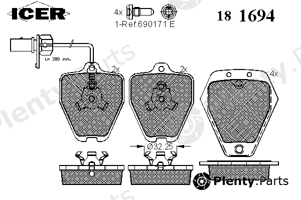  ICER part 181694 Brake Pad Set, disc brake
