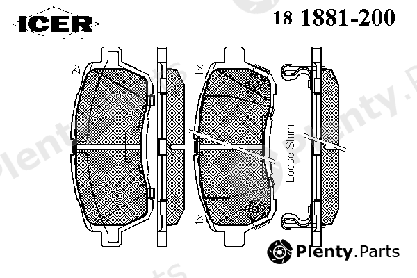  ICER part 181881200 Brake Pad Set, disc brake