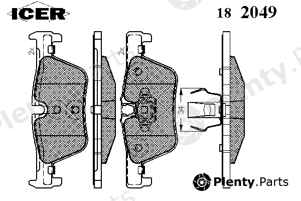  ICER part 182049 Brake Pad Set, disc brake