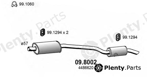  ASSO part 09.8002 (098002) Middle-/End Silencer