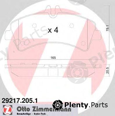  ZIMMERMANN part 29217.205.1 (292172051) Brake Pad Set, disc brake