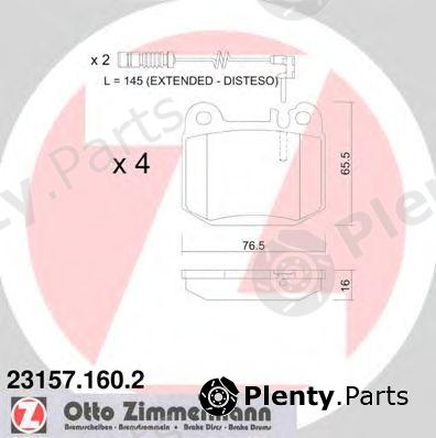  ZIMMERMANN part 23157.160.2 (231571602) Brake Pad Set, disc brake