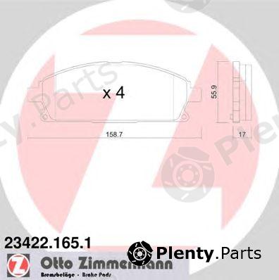  ZIMMERMANN part 23422.165.1 (234221651) Brake Pad Set, disc brake