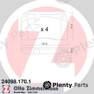  ZIMMERMANN part 24098.170.1 (240981701) Brake Pad Set, disc brake