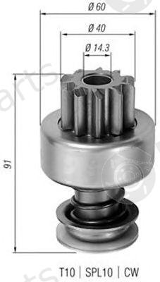 MAGNETI MARELLI part 940113020076 Pinion, starter