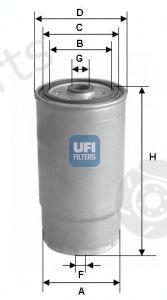  UFI part 2452500 Fuel filter