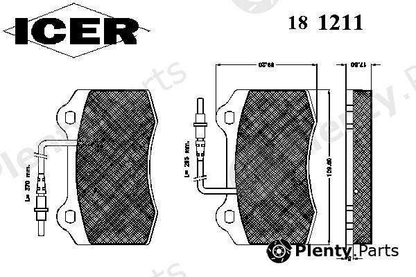  ICER part 181211 Brake Pad Set, disc brake