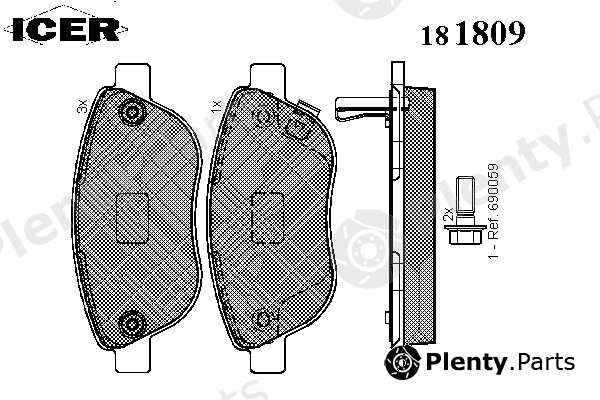  ICER part 181809 Brake Pad Set, disc brake