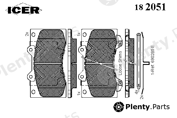  ICER part 182051 Brake Pad Set, disc brake
