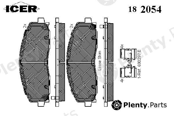  ICER part 182054 Brake Pad Set, disc brake