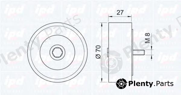  IPD part 15-3075 (153075) Deflection/Guide Pulley, v-ribbed belt