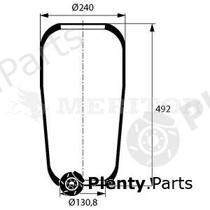Genuine MERITOR (ROR) part MLF8147 Air Gaiter, pneumatic suspension axle lift
