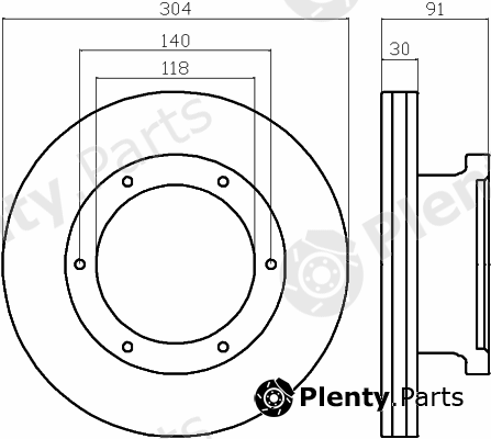  TEXTAR part 93087400 Brake Disc