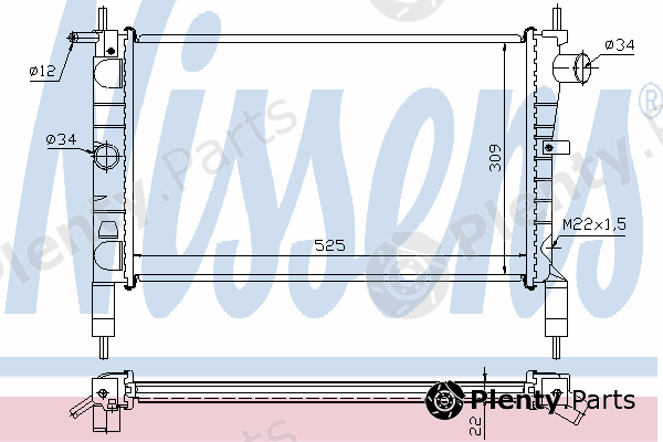  NISSENS part 63276A Radiator, engine cooling