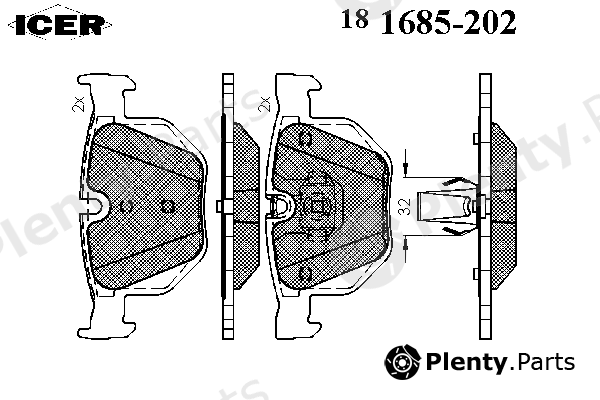 ICER part 181685-202 (181685202) Brake Pad Set, disc brake