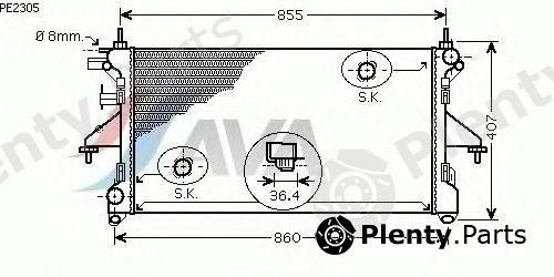  AVA QUALITY COOLING part PE2305 Radiator, engine cooling