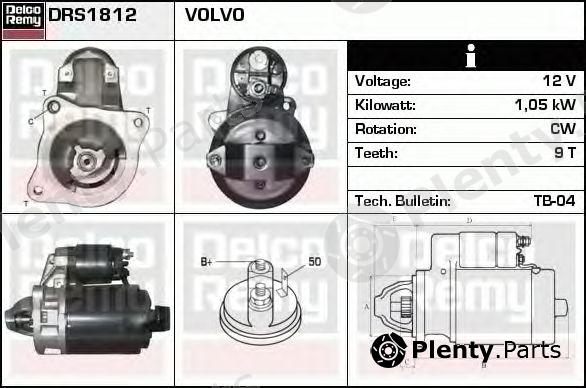  DELCO REMY part DRS1812 Starter